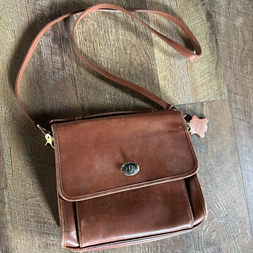 Women's vintage Traditional Trends Brown Leather Crossbody Bag